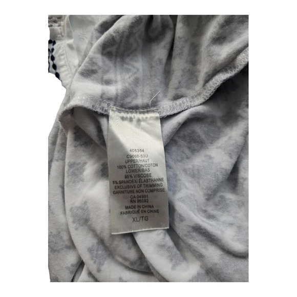 Dalia Sleeveless Top Lace Embroidery Stretchy Blue/White XL - Picture 8 of 8